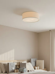 Dumora Drum Flush Mount Ceiling Light - Linen Shade Modern Elegance